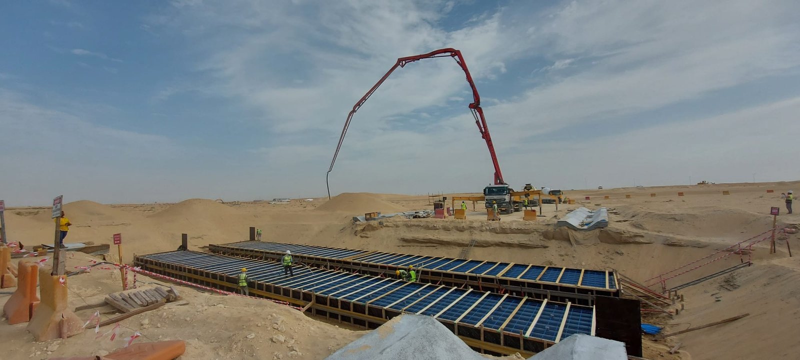Concrete pump at work